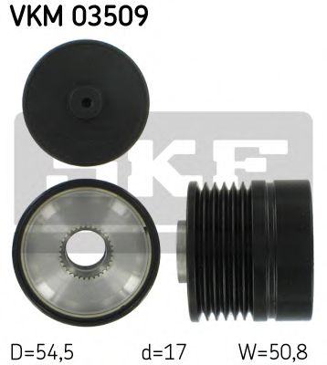 SKF FIAT шків генератора Punto/Grande Punto 1,3D Multijet, OPEL 1,3CDTI 05-. INA арт. VKM03509