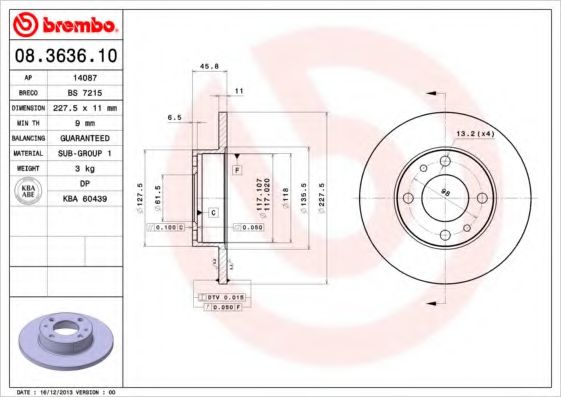 Гальмівний диск BOSCH арт. 08363610