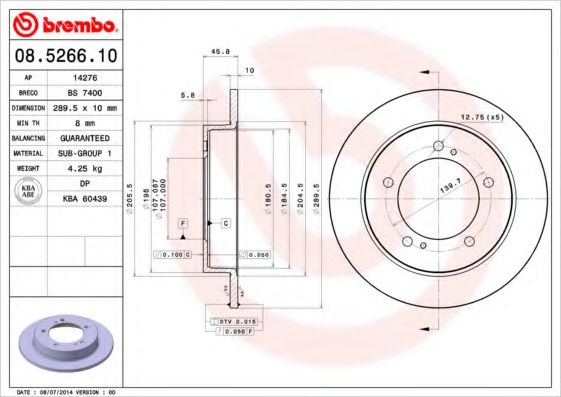 Гальмівний диск BLUEPRINT арт. 08526610