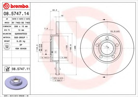 Гальмівний диск FEBIBILSTEIN арт. 08574711