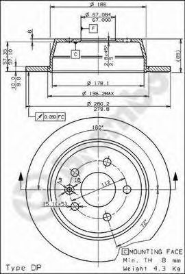 Гальмівний диск ABS арт. 08696810