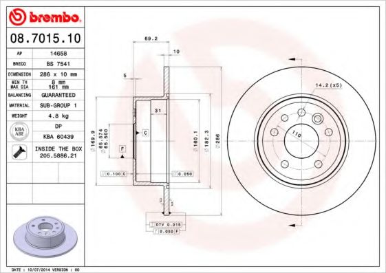 Гальмівний диск FEBIBILSTEIN арт. 08701510