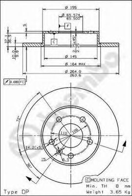 Гальмівний диск ABS арт. 08762775