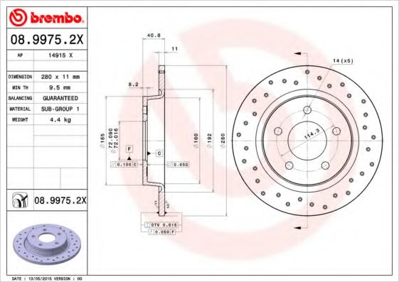 Гальмівний диск TRW арт. 0899752X