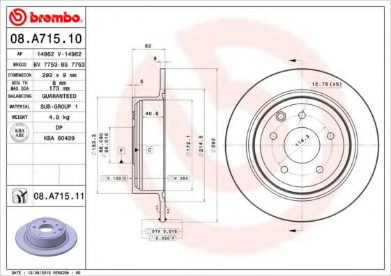 Р”РёСЃРє РіР°Р»СЊРјС–РІРЅРёР№ BLUEPRINT арт. 08A71510