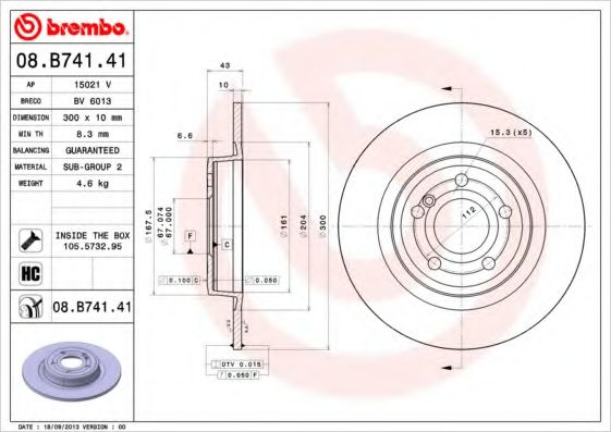 Гальмівний диск BOSCH арт. 08B74141