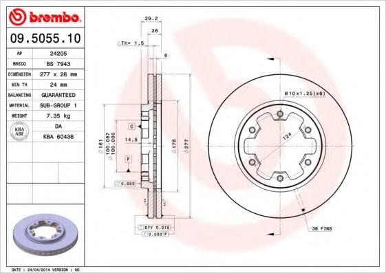 Гальмівний диск COMLINE арт. 09505510