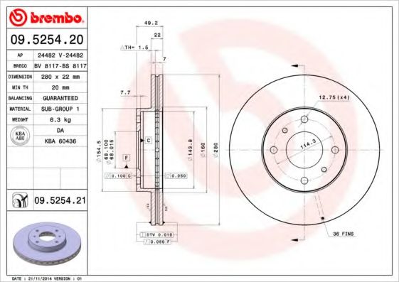 Гальмівний диск BLUEPRINT арт. 09525421