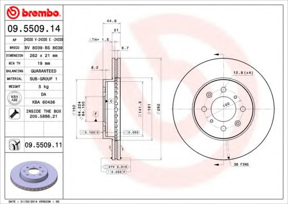 Гальмівний диск FRICTION MASTER арт. 09550911