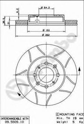 Гальмівний диск BREMBO арт. 09550975