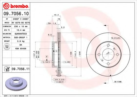 Гальмівний диск BLUEPRINT арт. 09705611