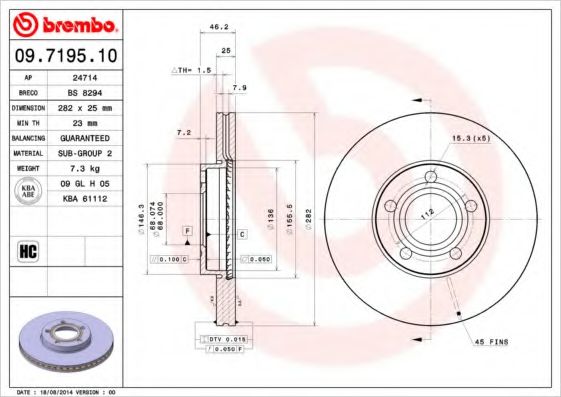 Гальмівний диск BOSCH арт. 09719510