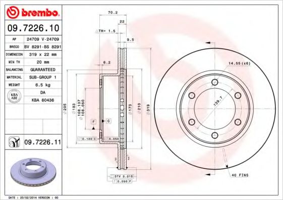 Гальмівний диск BLUEPRINT арт. 09722611