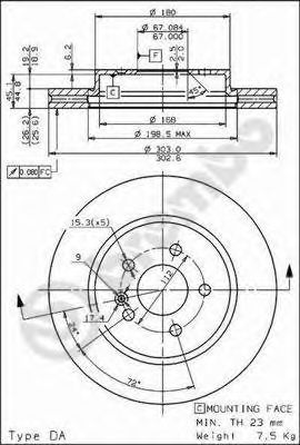 Гальмівний диск BOSCH арт. 09782311