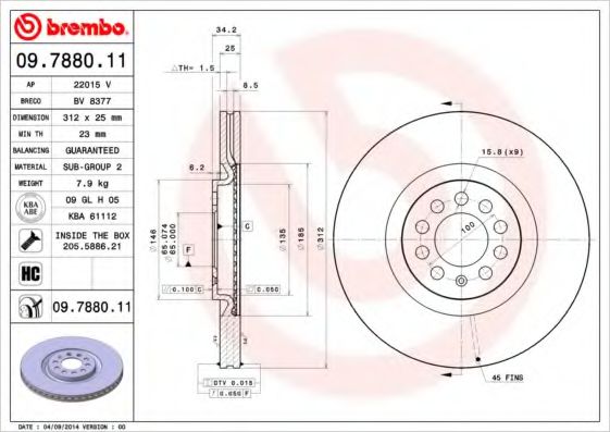 Гальмівний диск DELPHI арт. 09788011