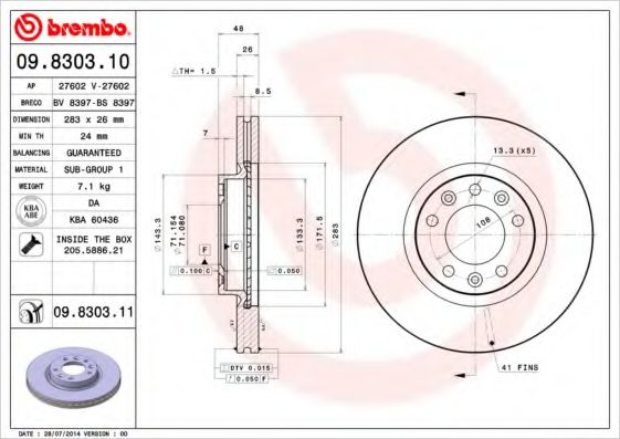 Гальмівний диск ABE арт. 09830310