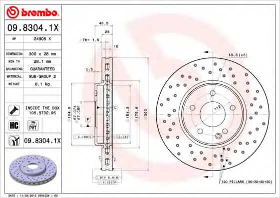 Гальмівний диск FEBIBILSTEIN арт. 0983041X