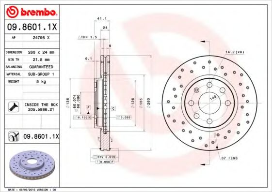 Гальмівний диск FERODO арт. 0986011X