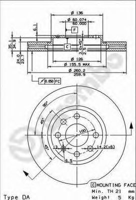 Гальмівний диск BOSCH арт. 09860175