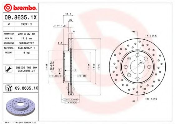 Гальмівний диск BOSCH арт. 0986351X