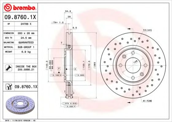 Гальмівний диск FERODO арт. 0987601X