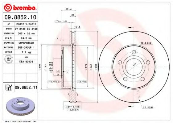 Гальмівний диск FERODO арт. 09885211