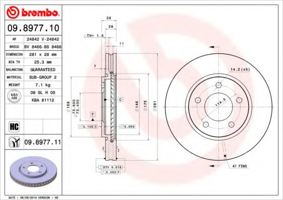 Гальмівний диск BLUEPRINT арт. 09897710