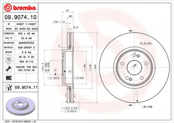 Гальмівний диск BOSCH арт. 09907411