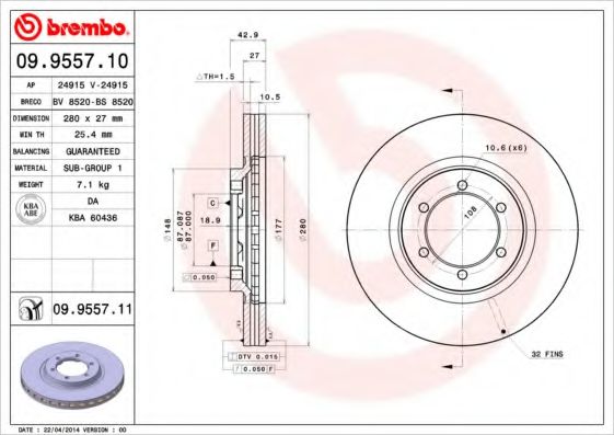 Гальмівний диск BLUEPRINT арт. 09955711