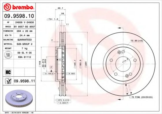 Гальмівний диск BLUEPRINT арт. 09959811