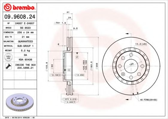 Гальмівний диск BORG & BECK арт. 09960824