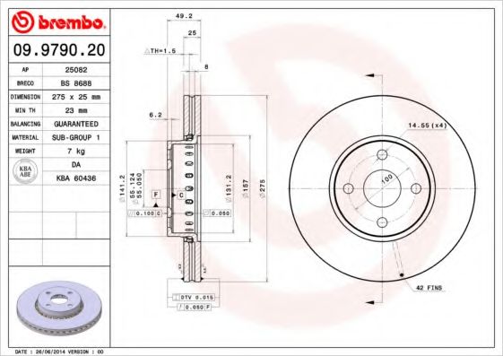 Гальмівний диск BOSCH арт. 09979020