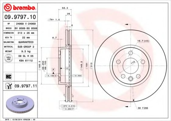 Гальмівний диск FERODO арт. 09979711