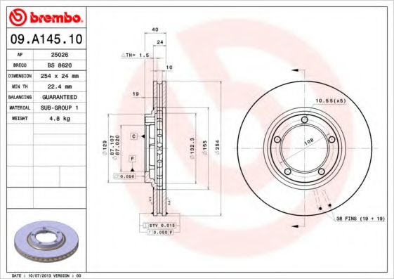 Гальмівний диск ABS арт. 09A14510