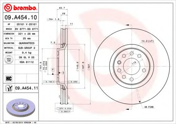 Гальмівний диск FEBIBILSTEIN арт. 09A45411