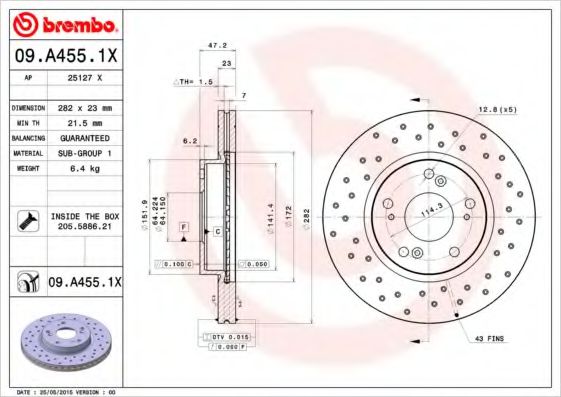 Гальмівний диск BLUEPRINT арт. 09A4551X