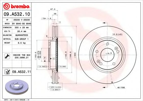 Гальмівний диск BLUEPRINT арт. 09A53210