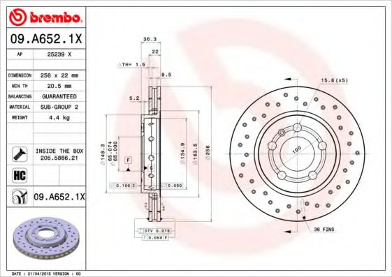 Гальмівний диск FEBIBILSTEIN арт. 09A6521X