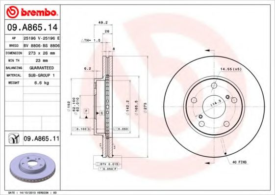 Р”РёСЃРє РіР°Р»СЊРјС–РІРЅРёР№ TOKO CARS арт. 09A86511