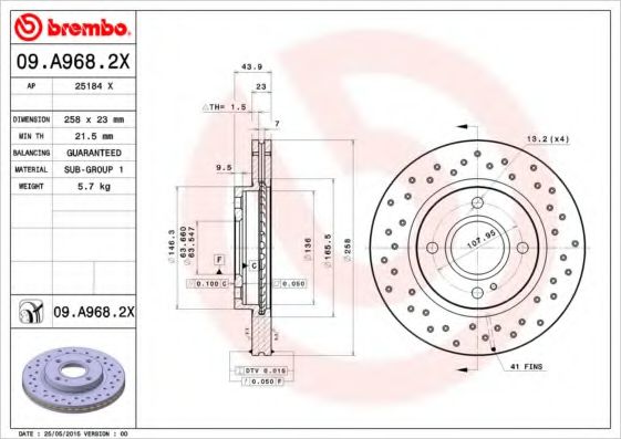 Гальмівний диск FEBIBILSTEIN арт. 09A9682X