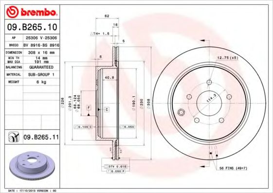 Гальмівний диск BLUEPRINT арт. 09B26510