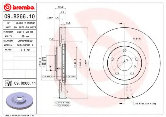 Гальмівний диск пер. G Series/Murano (07-21) TRW арт. 09B26611