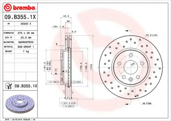 Гальмівний диск ZIMMERMANN арт. 09B3551X