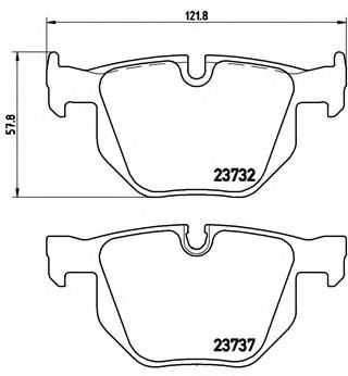 Гальмівні колодки зад. E60/E61/E63/E64 03-10 BMW арт. P06033