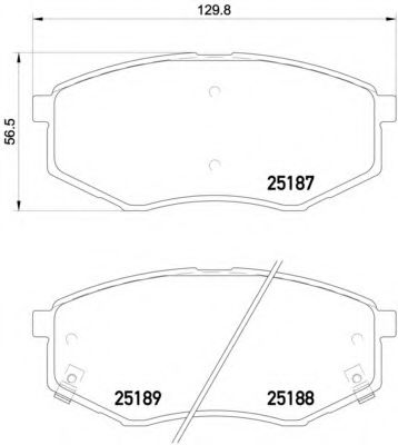 Колодка гальм. диск. HYUNDAI IX 20 1.4, 1.4 CRDI, 1.6, 1.6 CRDI 11/10 - передн. (вир-во BREMBO) ATE арт. P30055