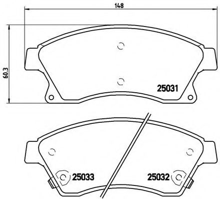 Колодка гальм. диск. CHEVROLET CRUZE 09- OPEL ASTRA J передн. (вир-во BREMBO) ICER арт. P59076