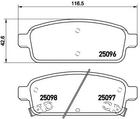 Колодка гальм. диск. CHEVROLET CRUZE, ORLANDO задн. (вир-во BREMBO)  арт. P59080