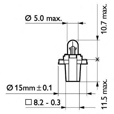 РђРІС‚РѕР»Р°РјРїР° Philips 24V 1,2W BAX8,3S/1,35 GREY TEMPEST арт. 13597CP