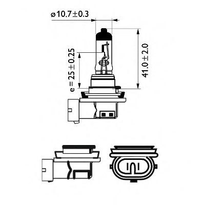 Автолампа H11 12V 55W PGJ19-2 Vision +30% (1 шт. в блістері) TEMPEST арт. 12362PRB1