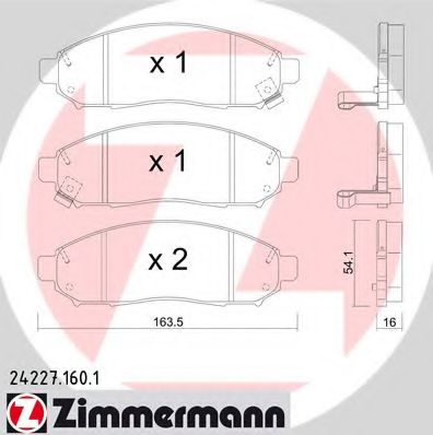 Комплект гальмівних колодок JAPANPARTS арт. 242271601